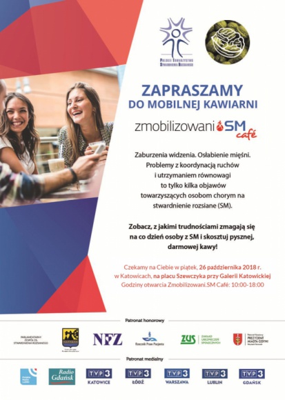 ZMOBILIZOWANI.SM CAFÉ ZAPARKUJE POD GALERIĄ KATOWICKĄ LIFESTYLE, Zdrowie - W piątek, 26.10., w Zmobilizowani.SM, będzie można sprawdzić co odczuwają osoby zmagające się ze stwardnieniem rozsianym. W godzinach 12:00 - 14:00 gościem będzie ambasador akcji, YouTuber Łukasz Jakóbiak.